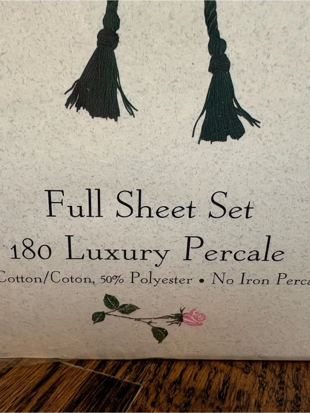 Croscill Blue Gingham Full Sheet Set Cottagecore Vintage NOS 180 Percale